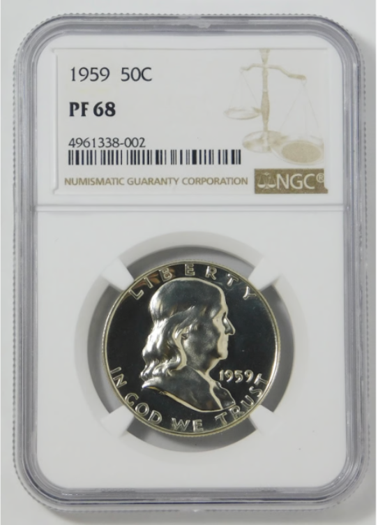 1959 Silver Franklin Half Dollar High Grade! NGC Proof-68