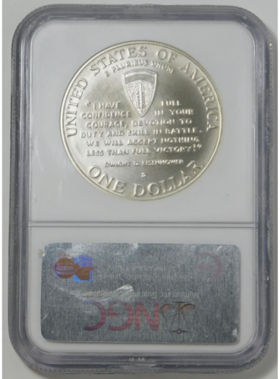 1991-1995 D Commemorative WWII Silver Dollar TOP GRADE! NGC MS-70