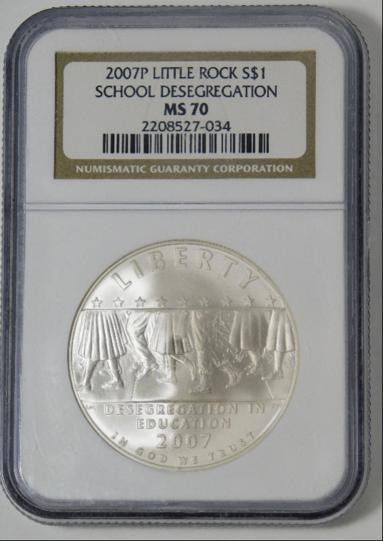 2007 P Commemorative "Little Rock School Desegregation" Silver Dollar NGC MS-70