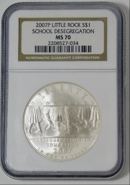 2007 P Commemorative "Little Rock School Desegregation" Silver Dollar NGC MS-70