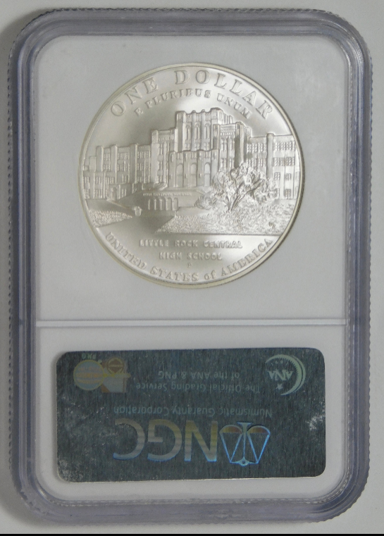 2007 P Commemorative "Little Rock School Desegregation" Silver Dollar NGC MS-70