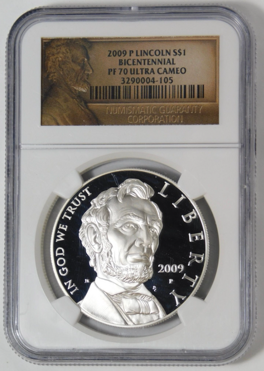 2009 P Commemorative "Lincoln Bicentennial" Silver Dollar NGC PF70 Ultra Cameo