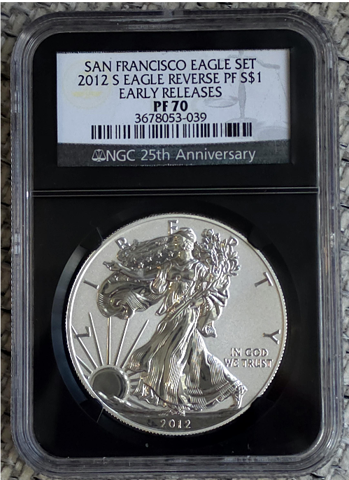 2012-S American Silver Eagle "Reverse Proof" Early Releases NGC PF-70