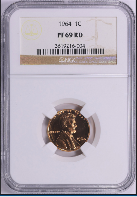 1964 Lincoln Cent BIG GRADE! Ngc Gem Proof 69 RD