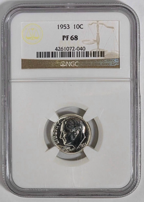 1953 Silver Roosevelt Dime NGC GEM PROOF 68