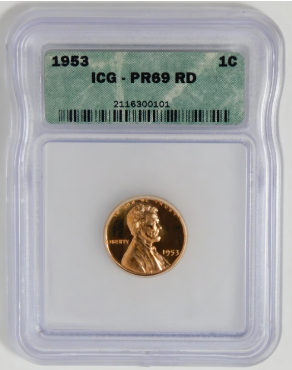 1953 Lincoln Wheat Cent BIG GRADE! ICG Proof 69 RD