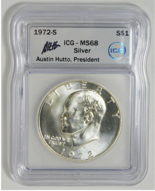 1972-S Eisenhower Dollar Silver Dollar BIG GRADE! ICG Mint State 68