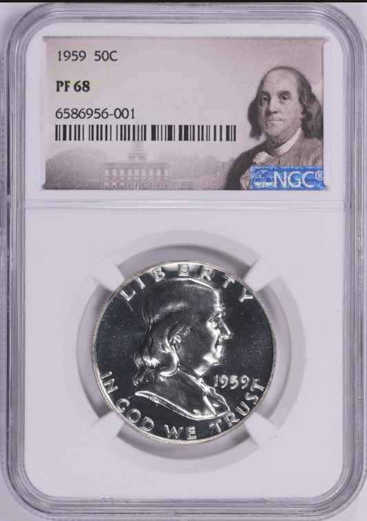 1959 Silver Franklin Half Dollar High Grade! NGC Proof-68