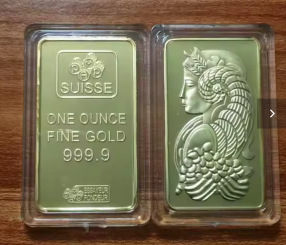 Pamp 1 Ounce 24K Gold Plated Bar Sealed .9999 Fine Gold