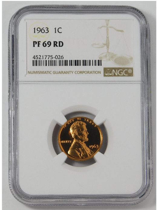 1963 Lincoln Cent High Grade!! NGC Gem Proof 69 RD