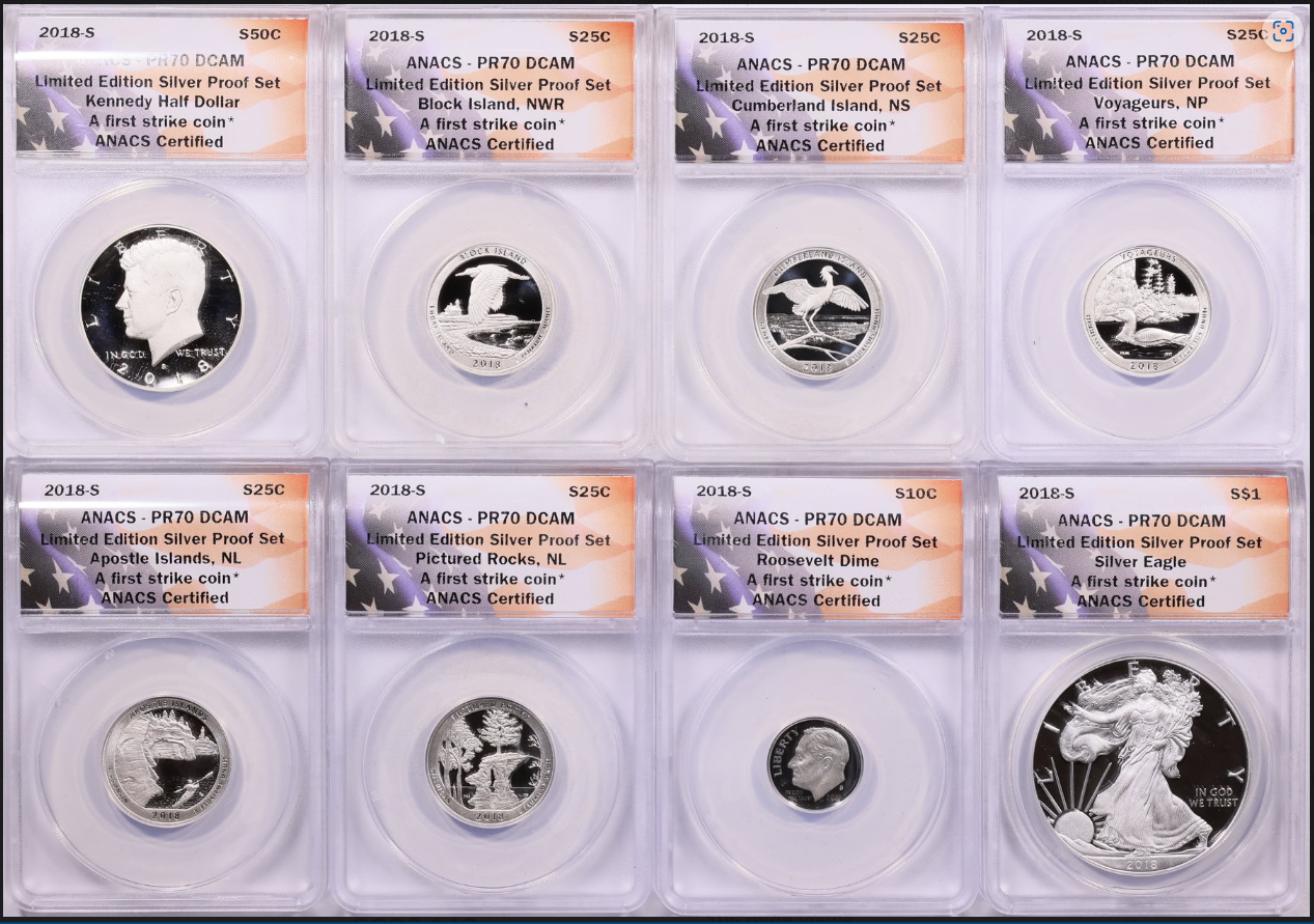 2018-S "Limited Edition" Silver Proof Set First Strike! Proof-70 DCAM (8 Coins)