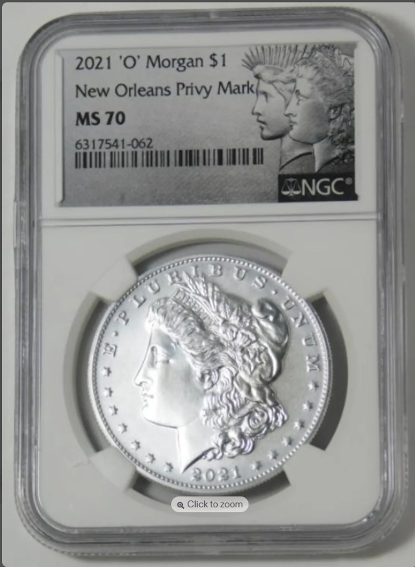 2021-O Morgan Silver Dollar "O Privy" 100th Anniversary! Top Grade NGC MS-70