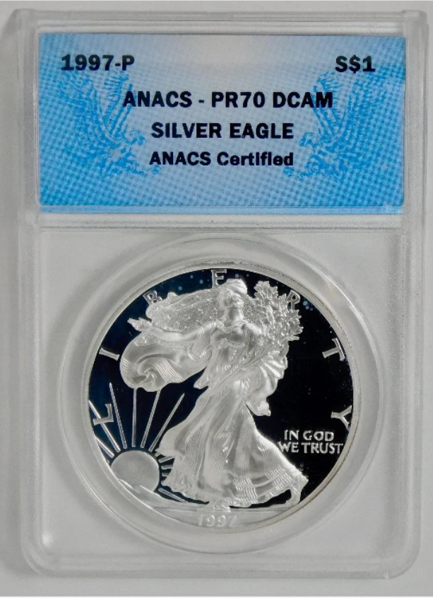 1997-P Silver Eagle Top Grade! ANACS Gem Proof 70 DCAM