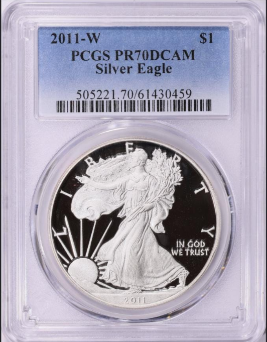 2011-W Silver Eagle Top Grade! PCGS Proof-70 DCAM. West Point Mintage