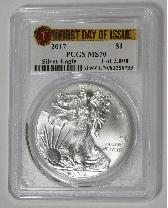 2017 Silver Eagle First Day of Issue! Top Grade PCGS MS-70
