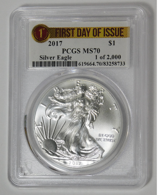 2017 Silver Eagle First Day of Issue! Top Grade PCGS MS-70