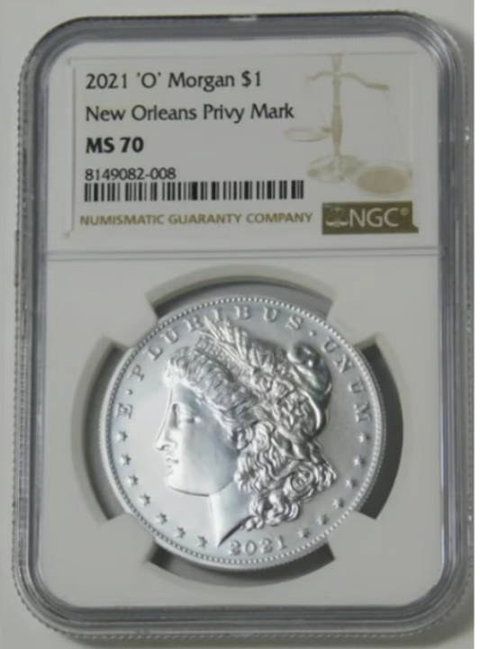 2021-O Morgan Silver Dollar "O Privy" 100th Anniversary! Top Grade NGC MS-70