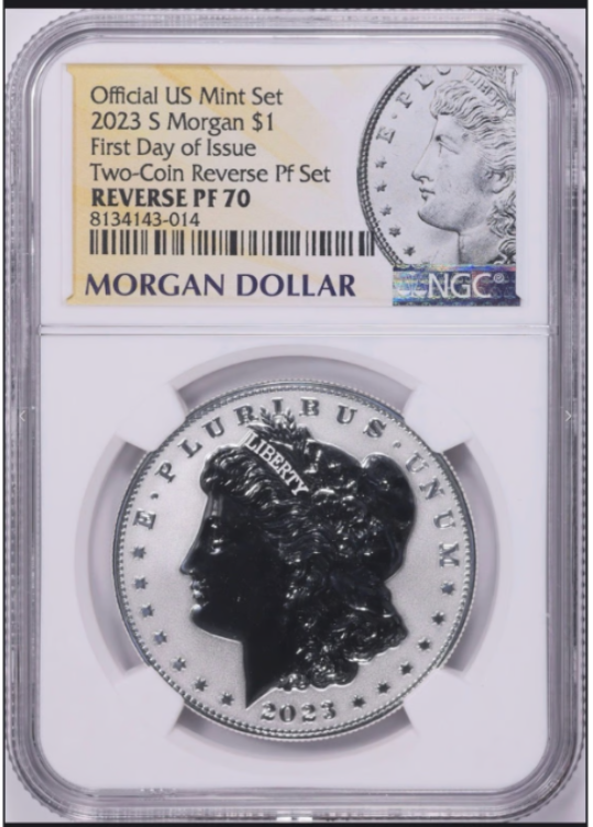 2023-S Morgan "Reverse Proof" Silver Dollar TOP GRADE! NGC Reverse Proof 70