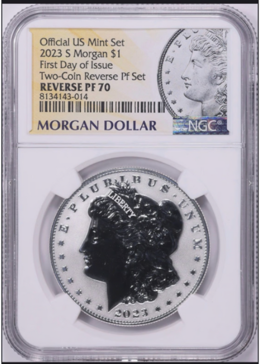 2023-S Morgan "Reverse Proof" Silver Dollar TOP GRADE! NGC Reverse Proof 70