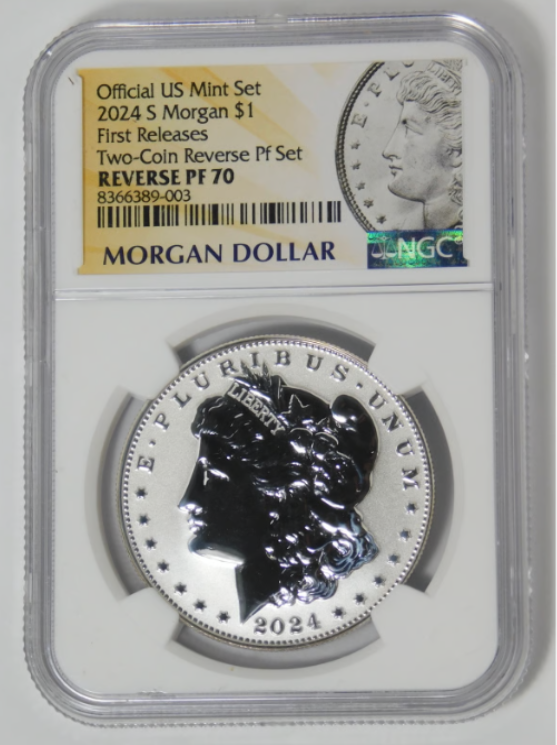 2024-S Morgan "Reverse Proof" Silver Dollar TOP GRADE! First Releases NGC PF70