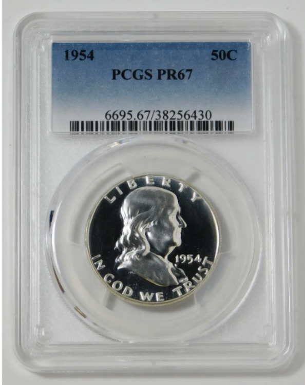 1954 Silver Franklin Half Dollar Nice Grade / Early Year PCGS Proof-67