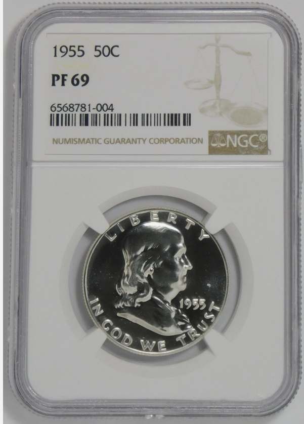 1955 Silver Franklin Half Dollar Big Grade! NGC Proof-69