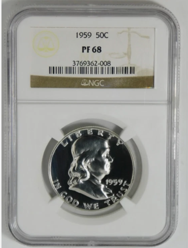 1959 Silver Franklin Half Dollar High Grade! NGC Proof-68