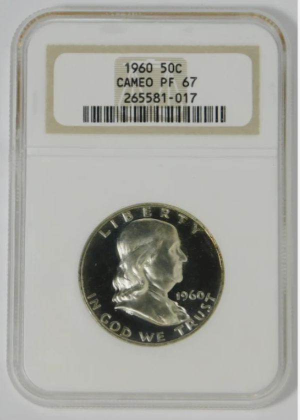 1960 Silver Franklin Half Dollar NGC Proof-67 CAMEO