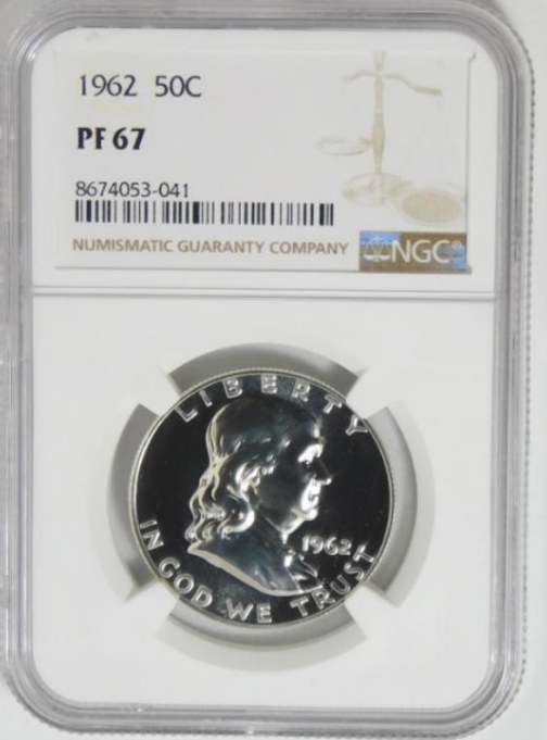 1962 Silver Franklin Half Dollar NGC Gem Proof 67