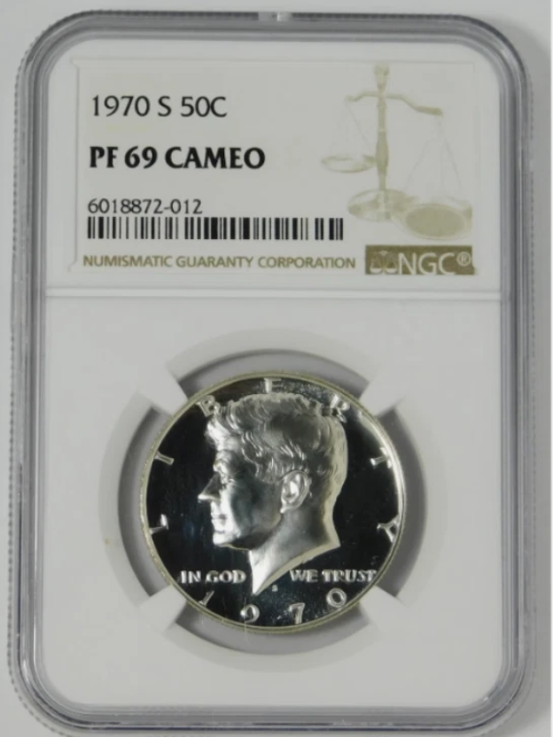 1970-S Silver Kennedy Half Dollar High Grade! NGC Proof-69 CAMEO