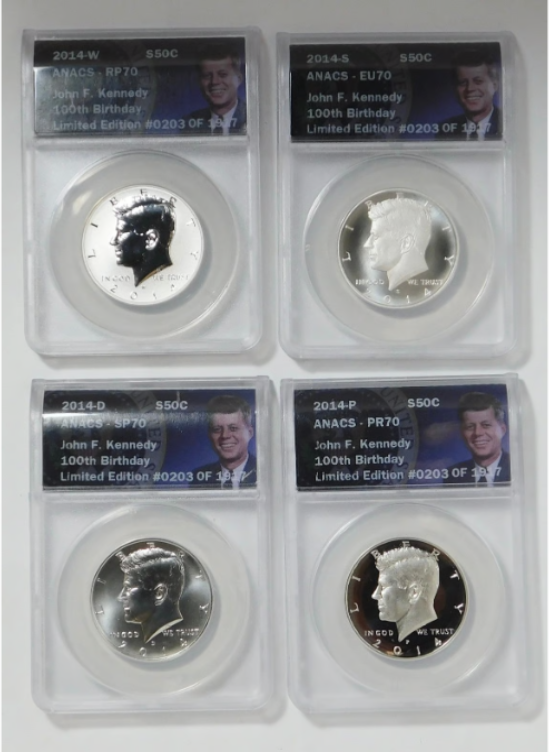 2014 Kennedy Silver Half Dollars "Limited Edition" 50th Anniversary Set ANACS 70