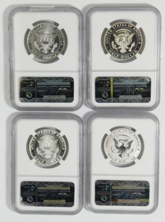 2014 Kennedy High Relief Silver Half Dollar Set NGC SP69/SP69 PL/ PF69/PF69UC