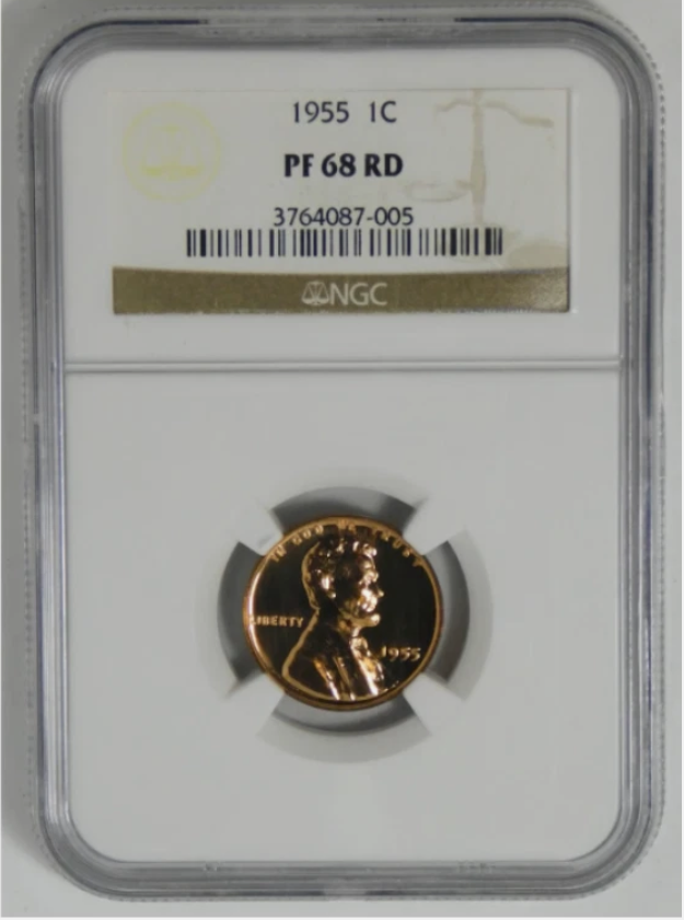 1955 Lincoln Wheat Cent High Grade! NGC Proof 68 RD