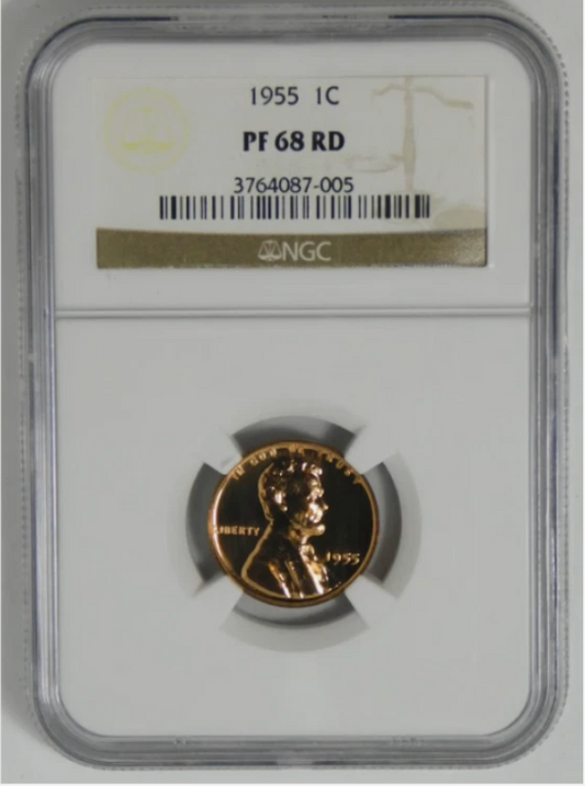 1955 Lincoln Wheat Cent High Grade! NGC Proof 68 RD