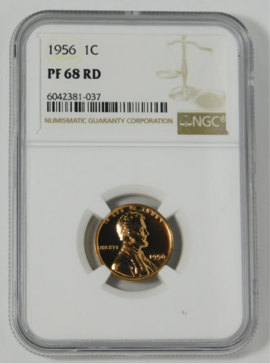 1956 Lincoln Wheat Cent BIG GRADE! NGC Proof 68 RD