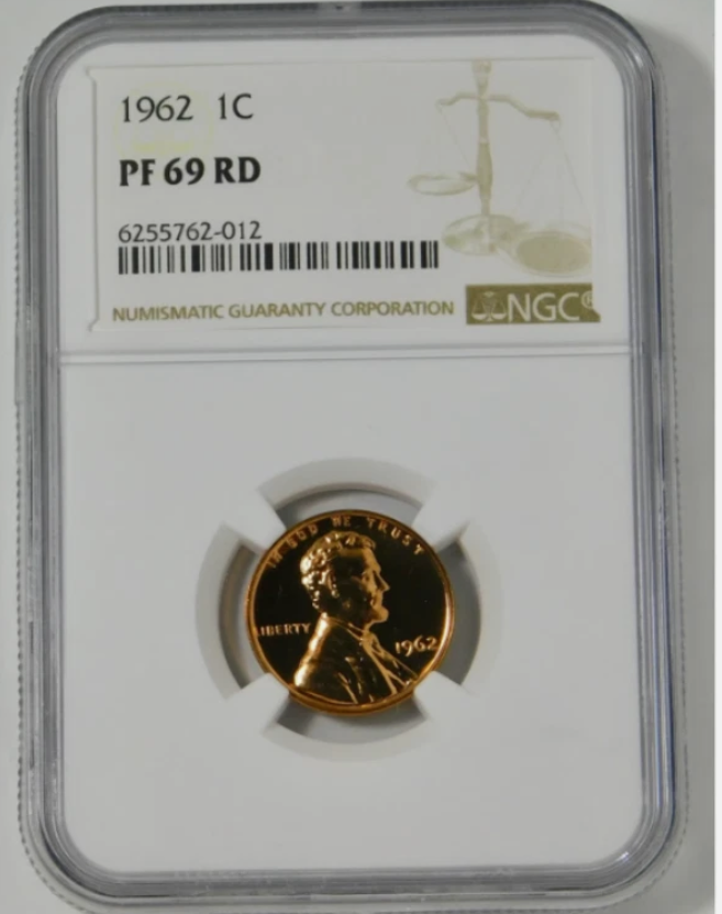 1962 Lincoln Wheat Cent BIG GRADE! NGC Gem Proof 69 RD. Amazing Surfaces!