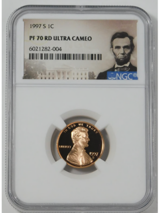1997-S Lincoln Cent TOP GRADE! NGC Proof-70 UC Lincoln Portrait Label
