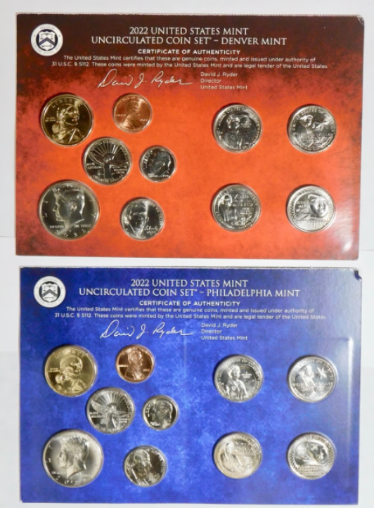 2022 P&D US Mint Uncirculated Coin Set Orig PKG /COA