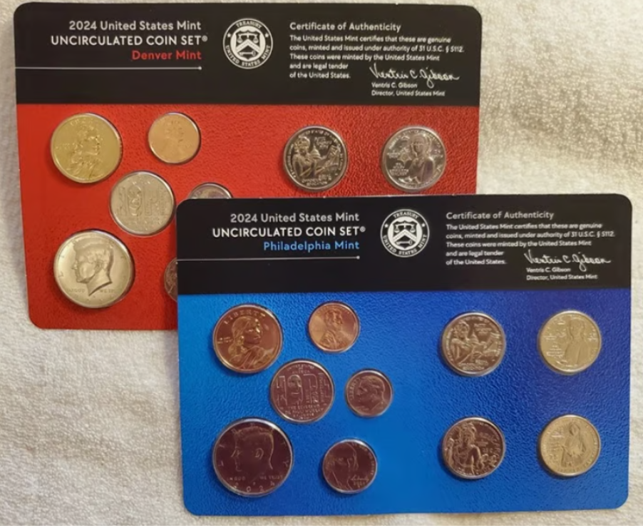2024 P&D U.S. Mint Uncirculated Coin Sets - Orig Pkg/COA