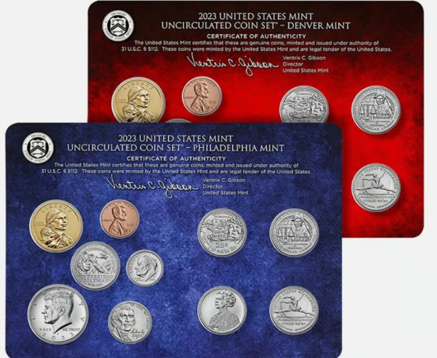 2023 P&D U.S. Mint Uncirculated Coin Sets - Orig Pkg/COA