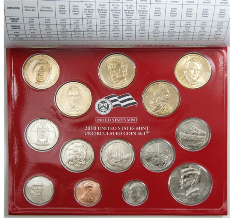 2010 P & D US Uncirculated Mint Set (28 Coins) Orig Mint pkg/COA