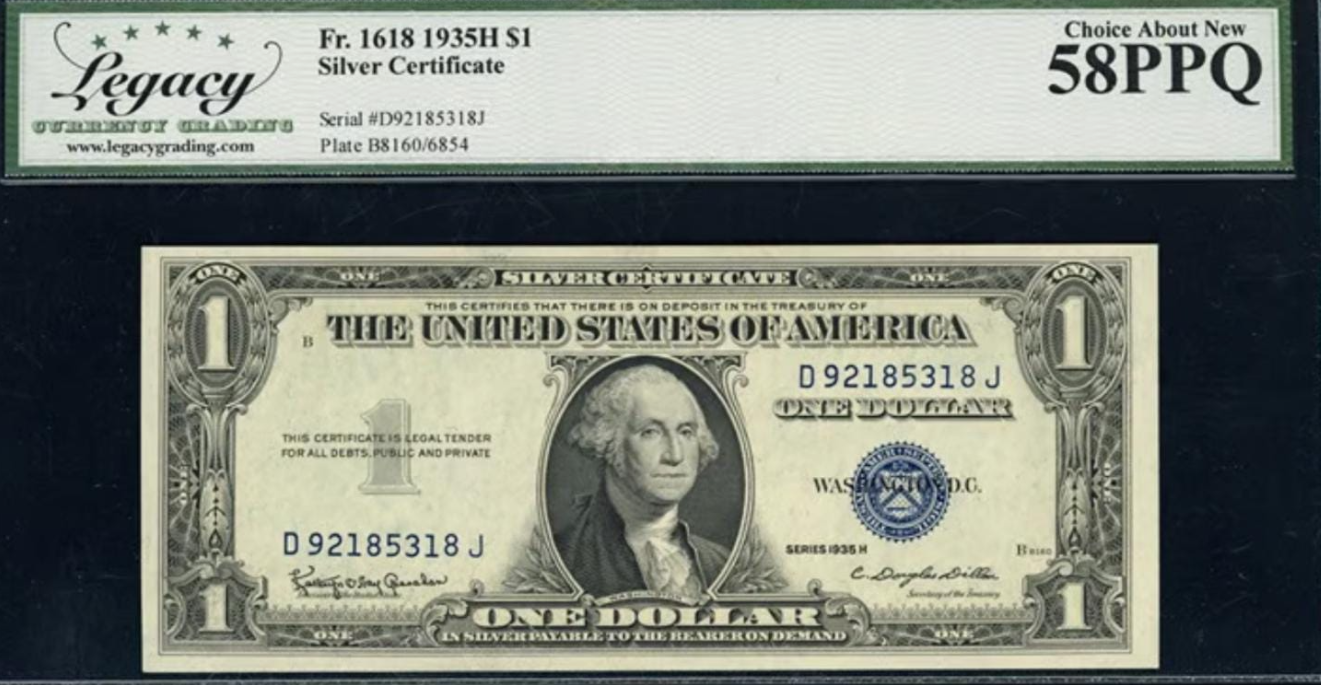 1935 H Silver Certificate Note Legacy Choice About New 58PPQ