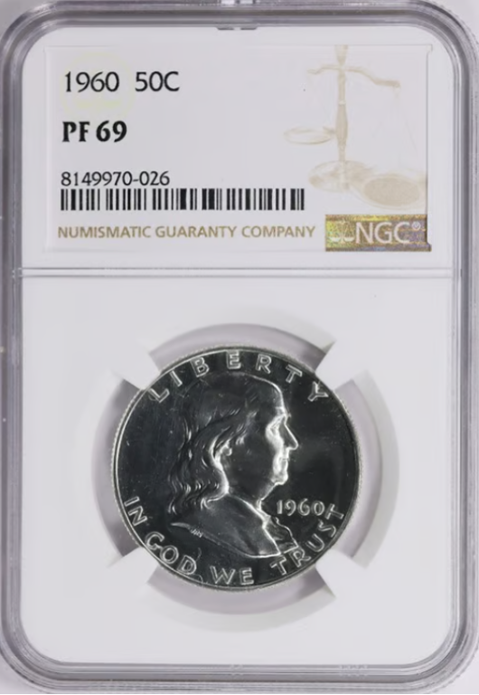 1960 Silver Franklin Half Dollar "BIG GRADE" NGC Gem Proof 69