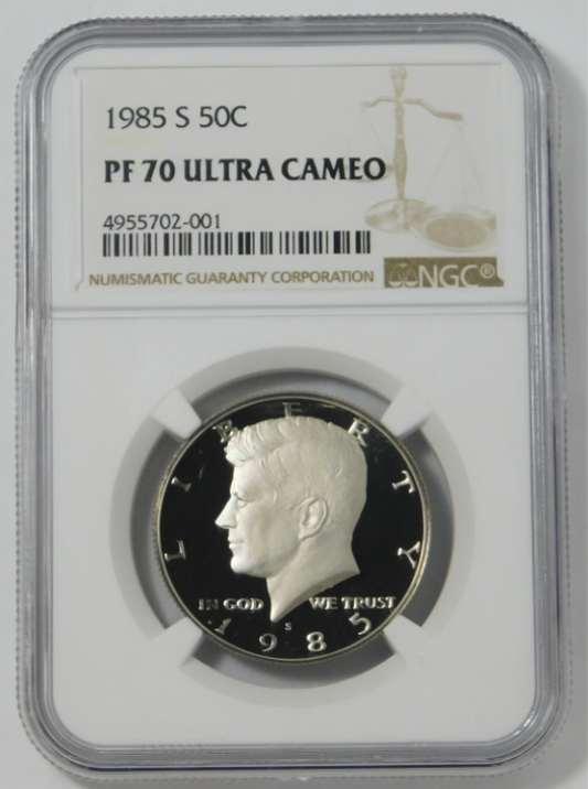 1985-S Kennedy Half Dollar Top Grade! NGC Proof-70 UC