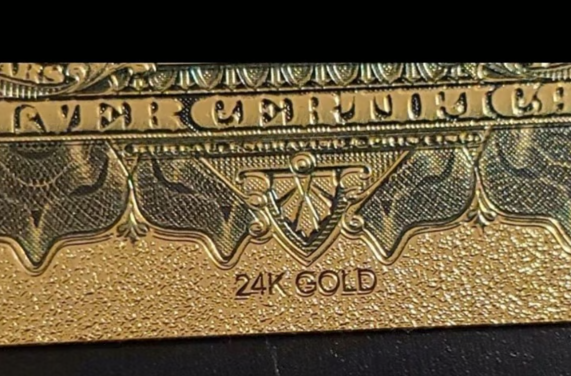 1864 20 Compound Interest Treasury Note 24KT Gold Foil Holder/COA