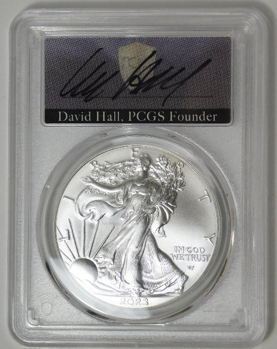 2023 Silver Eagle First Strike! PCGS MS-70 (David Hall Signed Label)