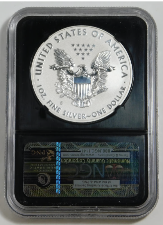 2012-S $1 Silver Eagle "Reverse Proof" NGC Proof-69 Black Retro Holder