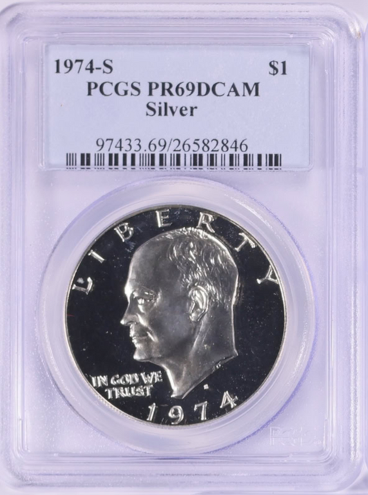 1974 Silver Eisenhower "Ike" Dollar. PCGS Gem Proof 69 DCAM