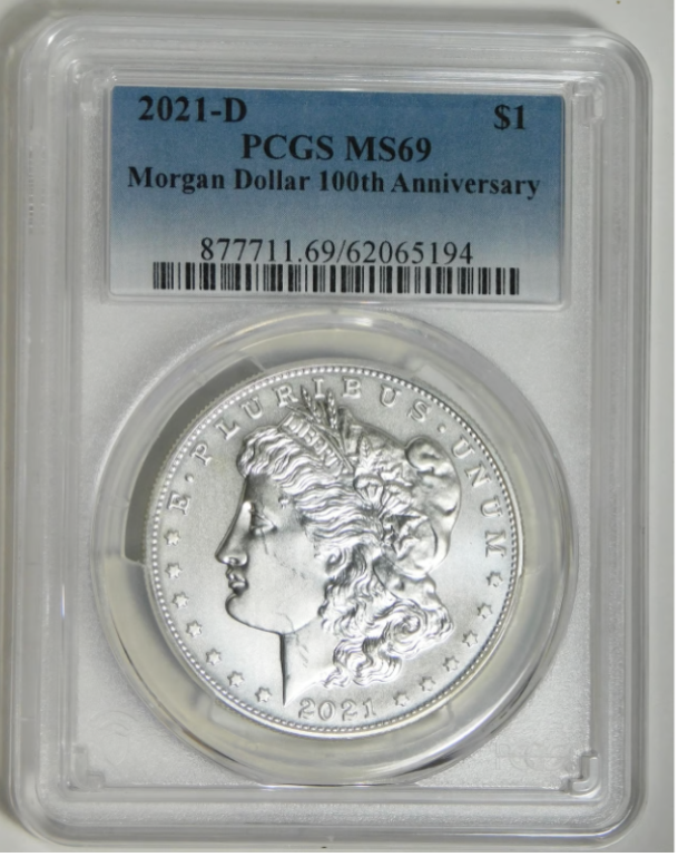 2021-D Morgan Silver Dollar 100th Anniversary PCGS Mint State 69