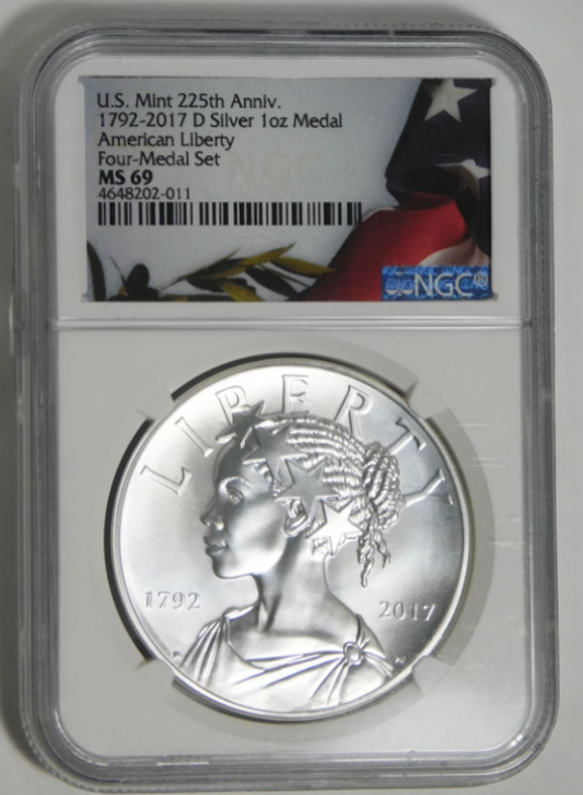 2017-D Silver American Liberty Silver Medal 225th Anniversary NGC MS-69
